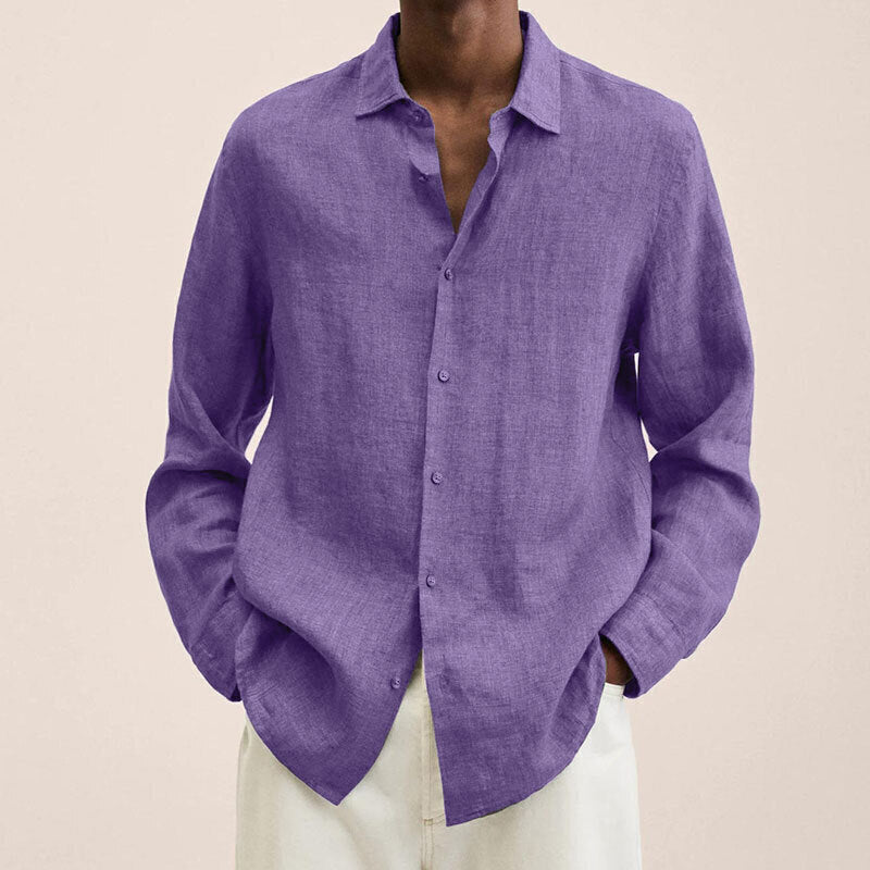 10-Pack Men's Linen Long Sleeve Shirts
