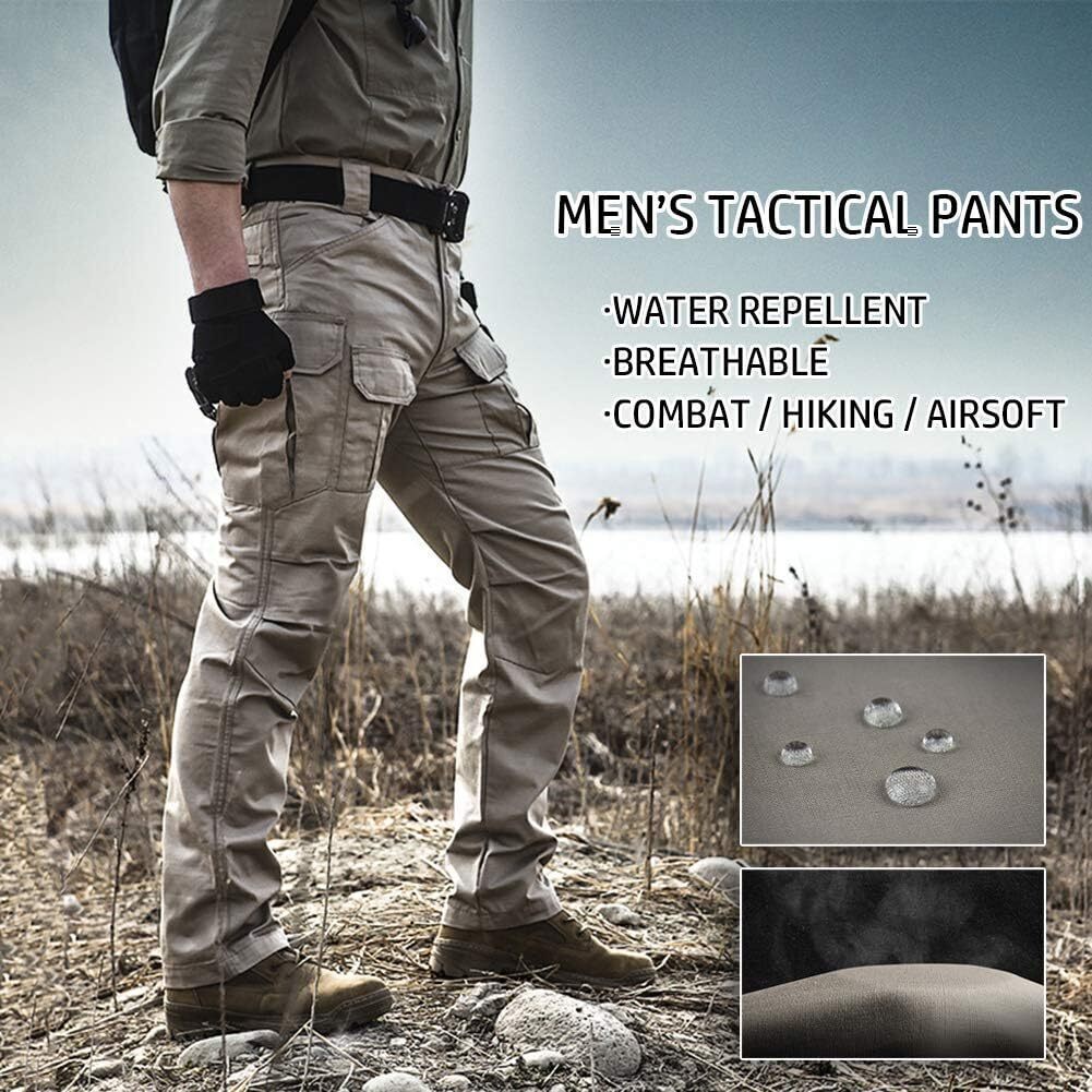 (7 Pants) Men's Outdoor Tactical Pants Rip Stop Lightweight Waterproof Military Combat