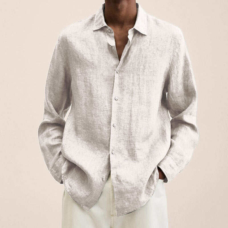 10-Pack Men's Linen Long Sleeve Shirts