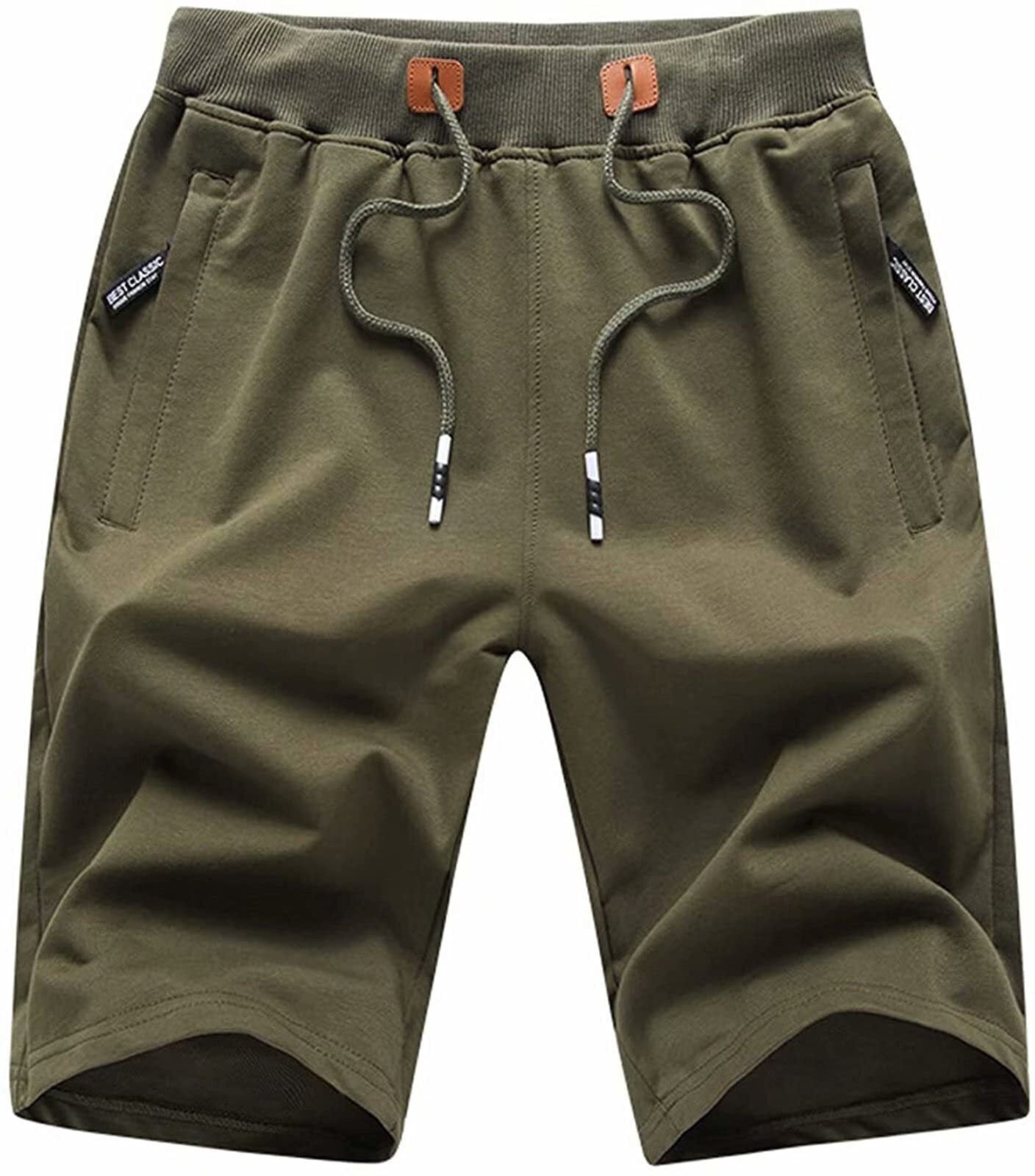 11-PACK Fashion Casual Solid Color Breathable Shorts with Zipper Pockets