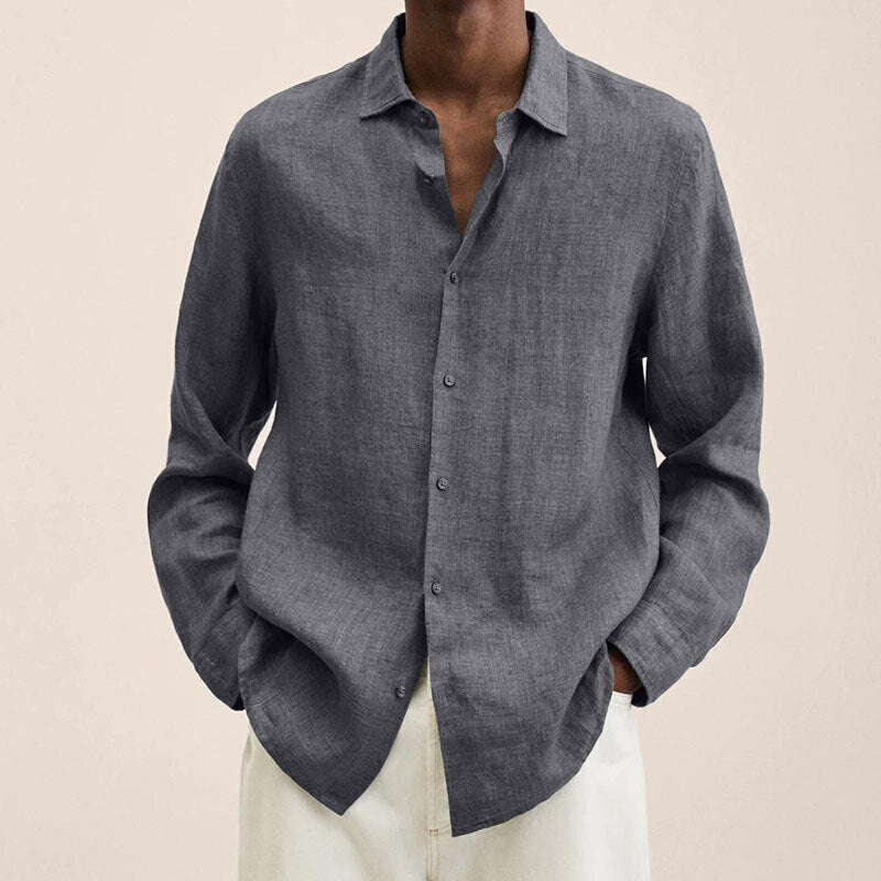 10-Pack Men's Linen Long Sleeve Shirts
