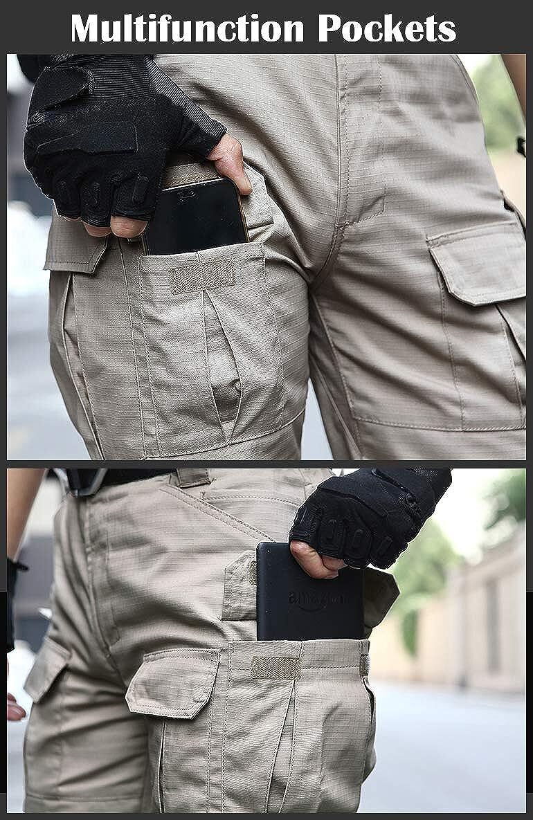 (7 Pants) Men's Outdoor Tactical Pants Rip Stop Lightweight Waterproof Military Combat