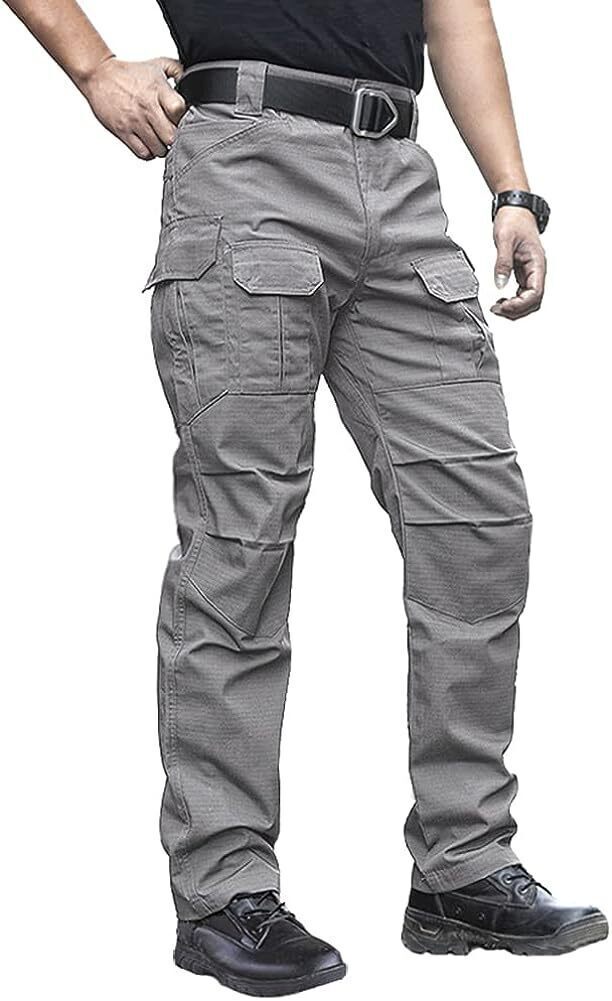 (7 Pants) Men's Outdoor Tactical Pants Rip Stop Lightweight Waterproof Military Combat