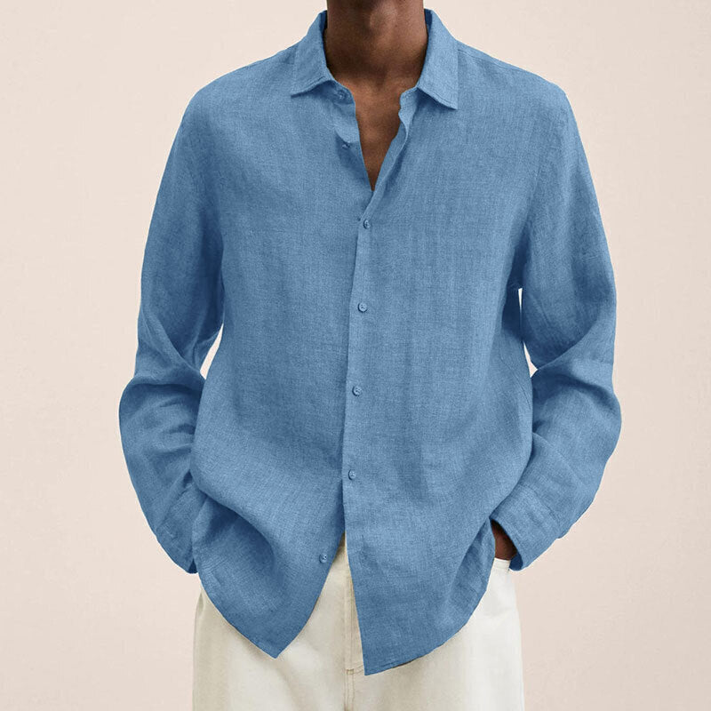 10-Pack Men's Linen Long Sleeve Shirts