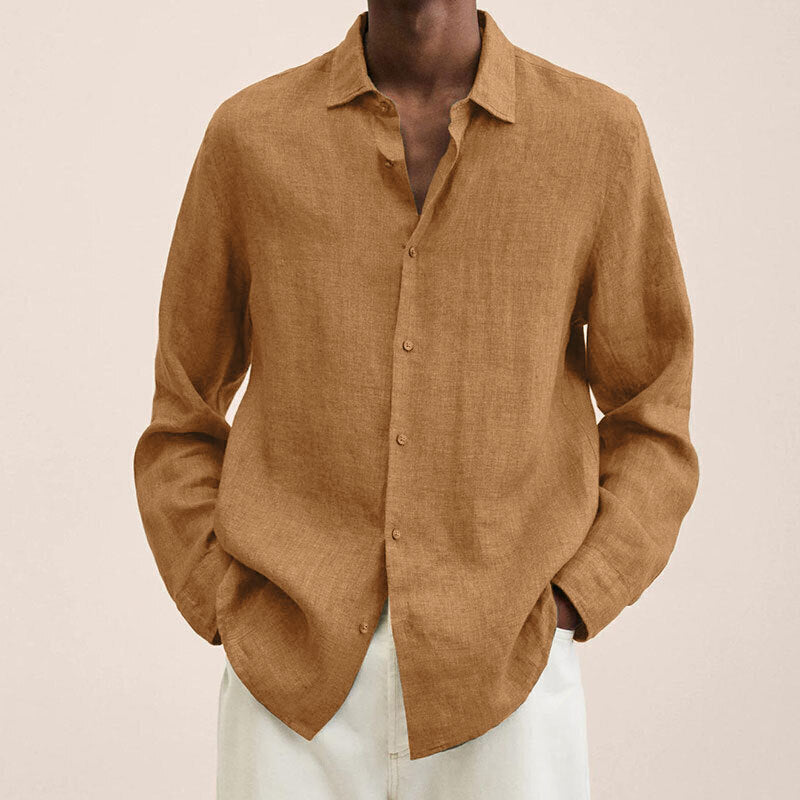 10-Pack Men's Linen Long Sleeve Shirts