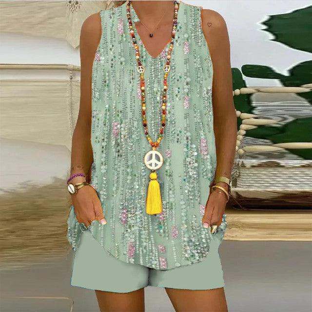 11 pack Sleeveless vest and shorts two piece set