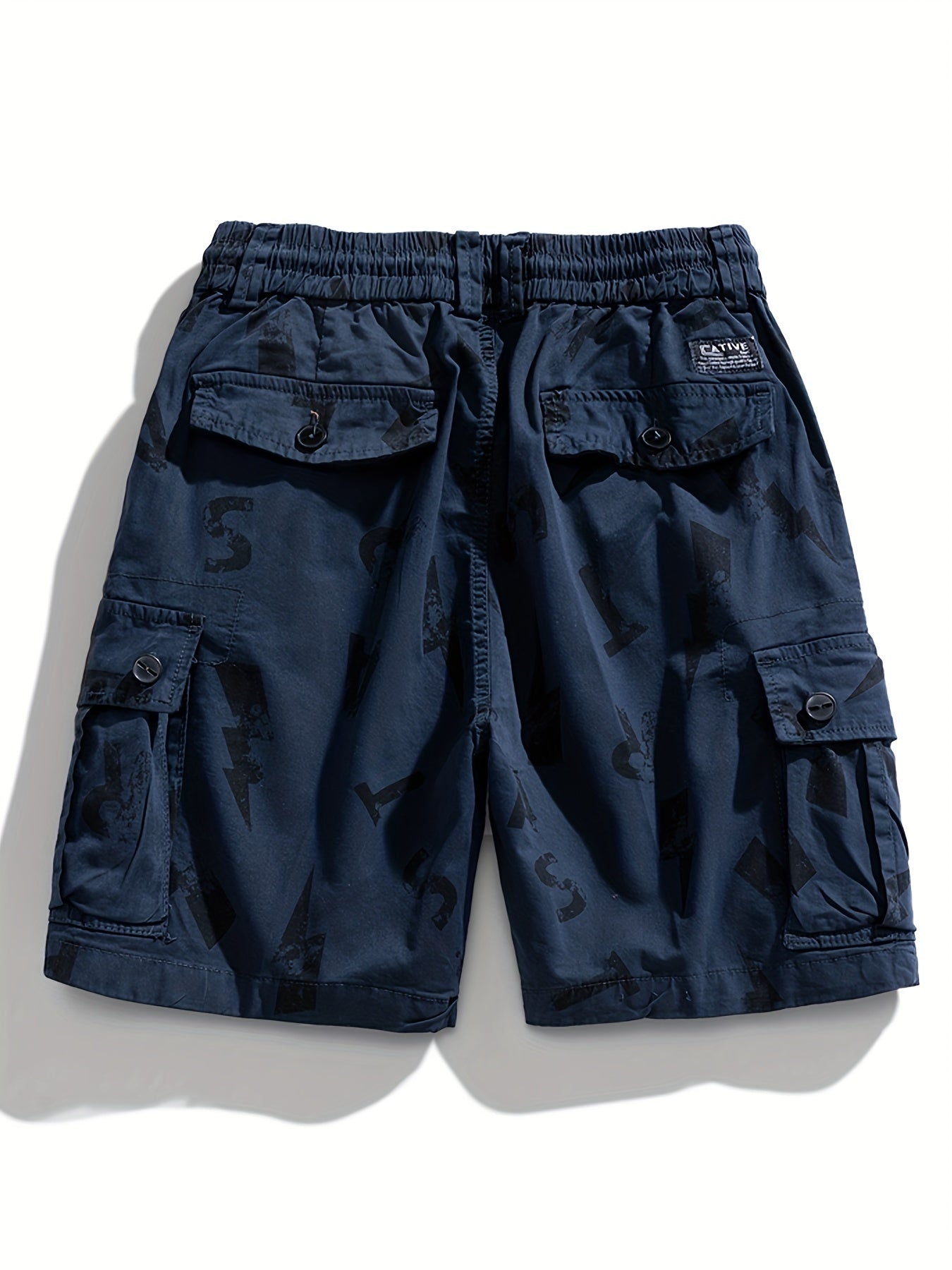 5 Pieces Casual Cotton Letter Print Side Pockets Elastic Waist Drawstring Cargo Shorts💖Buy two packs for free shipping💖