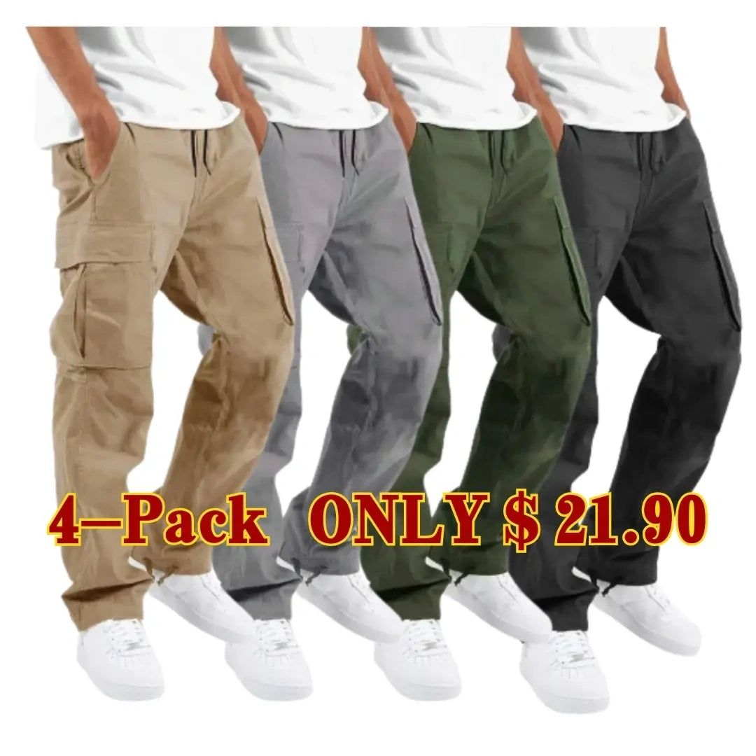 4-pack Men's Pocket Drawstring Cargo Pants