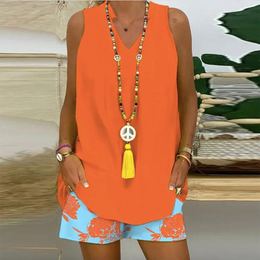 11 pack Sleeveless vest and shorts two piece set
