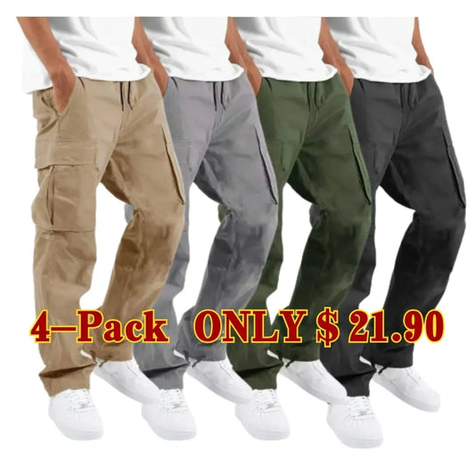 4-pack Men's Pocket Drawstring Cargo Pants